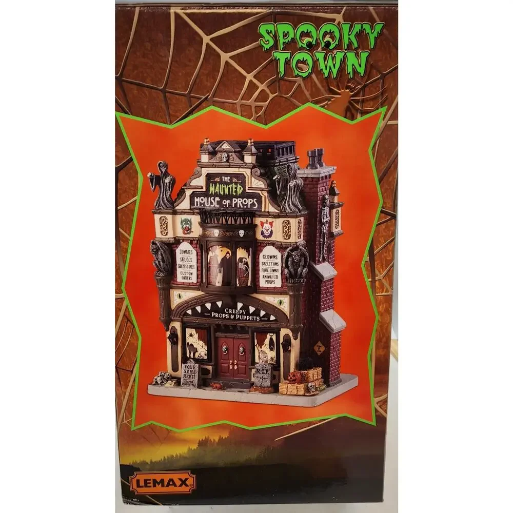 Lemax Spooky Town 2018 THE HAUNTED HOUSE OF PROPS #85312 Halloween